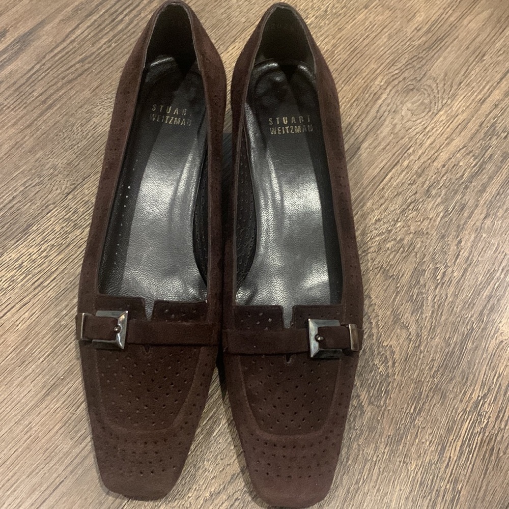 Stuart Weitzman brown suede heels